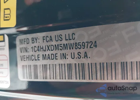 2021 Jeep Wrangler Unlimited Sport 4X4 из США, поврежденный, VIN 1C4HJXDM5MW859724